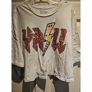 Yall Cropped Boutique  Tee Size L